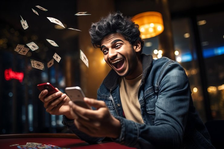 Antarmuka taruhan rolet dengan opsi chip dan denominasi